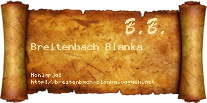 Breitenbach Blanka névjegykártya